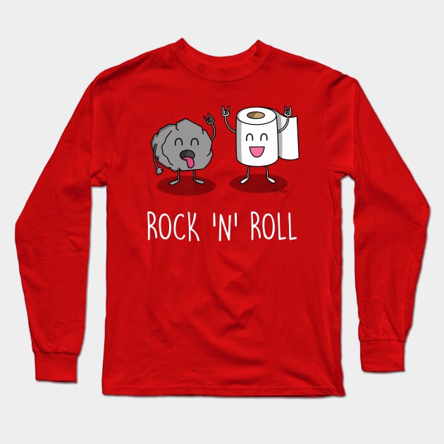 Rock N Roll Long Sleeve T-Shirt by Mongedraws